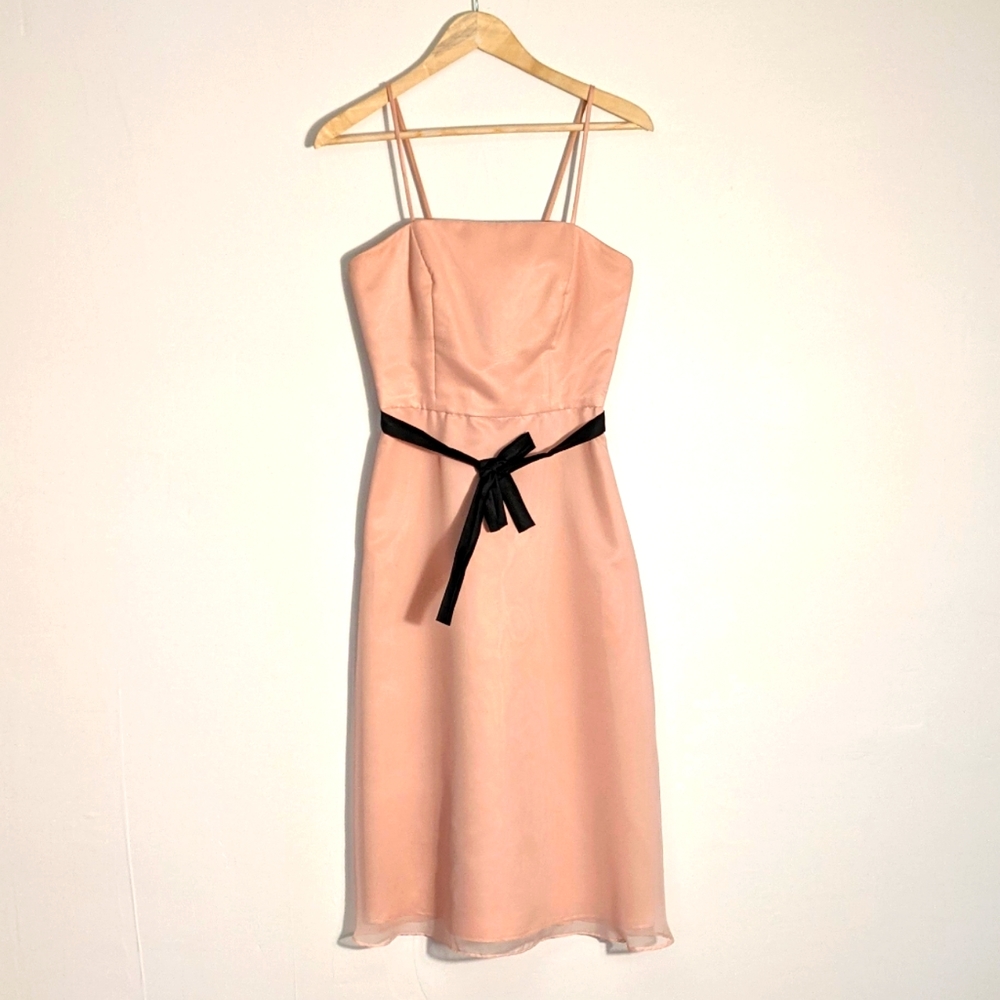 After Six Pink Spaghetti Strap Bridesmaid Dress